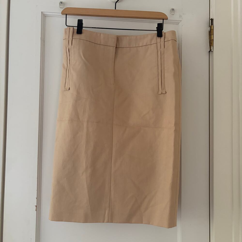 Salvatore Ferragamo beige midi pencil skirt Size 42 Size 6 - Picture 2 of 7